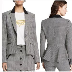 Veronica Beard Airlie Blazer Houndstooth Dickey Jacket Size 2